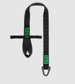 A fall-arrest safety harness or lanyard with energy-absorbing components, for working at height in compliance with safety regulations.