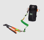 A fall-arrest safety harness or lanyard with energy-absorbing components, for working at height in compliance with safety regulations.
