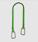 A fall-arrest safety harness or lanyard with energy-absorbing components, for working at height in compliance with safety regulations.