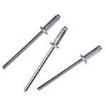 An aluminium 4.0×6.0mm dome-head blind rivet with a steel mandrel, used for joining sheet materials where access is only available from one side.