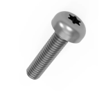 A bright zinc plated M6 pan head screw with a threaded shaft and sharp point, for general-purpose fastening applications.