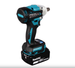 A teal and black Makita cordless impact driver with a 18V motor, a hex-chuck, and variable speed, for high-torque screw driving and fastening.