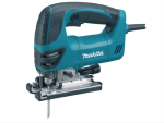 A teal and black Makita corded jigsaw with 240V orbital action and a variable-speed trigger, for cutting curves and internal shapes.