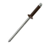 A close up image of a painted CHROMAFIX Countersunk Blind Rivet in the colour RAL 8017 Chocolate Brown,