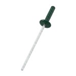 A close up image of a painted CHROMAFIX Blind Rivet in the colour RAL 6020 Chrome Green,