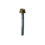 A product photo of CHROMAFIX Self Drilling Tek Screws painted in light brown,