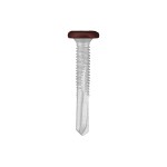 A studio photo of the CHROMAFIX Self Drilling Tek Screw painted in RAL 3009 Oxide Red