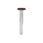 A studio photo of the CHROMAFIX Self Drilling Tek Screw painted in RAL 8017 Chocolate Brown