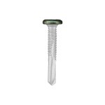 A studio photo of the CHROMAFIX Self Drilling Tek Screw painted in RAL 6020 Chrome Green