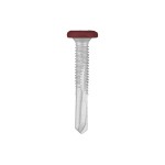 A studio photo of the CHROMAFIX Self Drilling Tek Screw painted in RAL RAL 3011 Brown Red