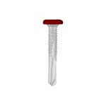 A studio photo of the CHROMAFIX Self Drilling Tek Screw painted in RAL 3003 Ruby Red