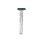 A studio photo of the CHROMAFIX Self Drilling Tek Screw painted in RAL 6005 Moss Green