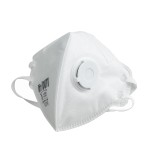 An FFP3-rated disposable respirator with a moulded cup shape and an exhalation valve, providing high-filtration protection against fine dust and particles.