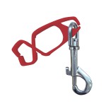 A pair of red work gloves with a textured grip palm and adjustable wrist closure, designed for general site use.