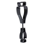 A pair of black work gloves with a textured grip palm and adjustable wrist closure, designed for general site use.
