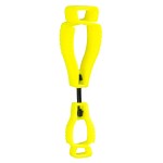 A pair of yellow work gloves with a textured grip palm and adjustable wrist closure, designed for general site use.