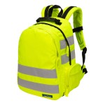A high-visibility yellow workwear garment featuring retroreflective tape panels, suitable for a wide range of outdoor and site work applications.