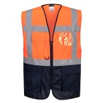 A high-visibility yellow vest featuring retroreflective tape panels, suitable for a wide range of outdoor and site work applications.
