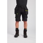 A black workwear garment featuring functional pockets, suitable for a wide range of outdoor and site work applications.