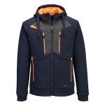 A navy blue sweatshirt featuring a full-length zip front, suitable for a wide range of outdoor and site work applications.