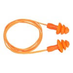 A moulded disposable dust mask with a nose clip and elasticated headbands, designed to filter airborne particulates during dusty work.