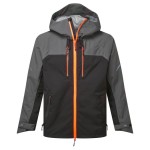 A grey jacket designed for use on construction sites and in industrial work environments.,