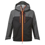 A grey jacket designed for use on construction sites and in industrial work environments.,