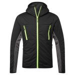 A black padded jacket featuring a warm thermal lining, suitable for a wide range of outdoor and site work applications.