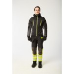 A black padded jacket featuring a warm thermal lining, suitable for a wide range of outdoor and site work applications.
