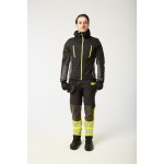 A black padded jacket featuring a warm thermal lining, suitable for a wide range of outdoor and site work applications.