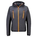 A grey padded jacket featuring a warm thermal lining, suitable for a wide range of outdoor and site work applications.