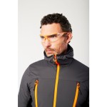 A grey padded jacket featuring a warm thermal lining, suitable for a wide range of outdoor and site work applications.