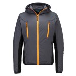 A grey padded jacket featuring a warm thermal lining, suitable for a wide range of outdoor and site work applications.