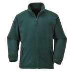 A green workwear garment designed for use on construction sites and in industrial work environments.,