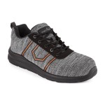 A teal safety trainer with a composite toecap, a cushioned insole, and a lightweight anti-slip sole, suitable for lighter-duty site work.