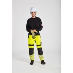 A black work shirt featuring flame-resistant fabric, suitable for a wide range of outdoor and site work applications.