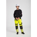 A black work shirt featuring flame-resistant fabric, suitable for a wide range of outdoor and site work applications.