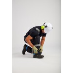 A pair of black work trousers featuring flame-resistant fabric, suitable for a wide range of outdoor and site work applications.
