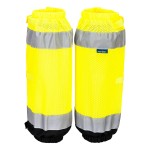 A high-visibility yellow workwear garment featuring retroreflective tape panels, suitable for a wide range of outdoor and site work applications.