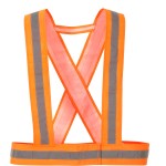 A high-visibility orange workwear garment featuring retroreflective tape panels, suitable for a wide range of outdoor and site work applications.