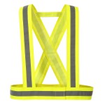 A high-visibility yellow workwear garment featuring retroreflective tape panels, suitable for a wide range of outdoor and site work applications.