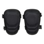 A pair of foam-padded knee pads with adjustable straps, designed to protect the knees during kneeling work.