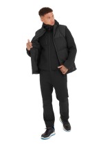 A black workwear garment featuring a warm thermal lining, suitable for a wide range of outdoor and site work applications.