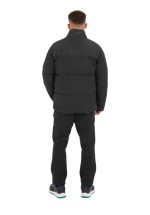 A black padded jacket featuring a warm thermal lining, suitable for a wide range of outdoor and site work applications.