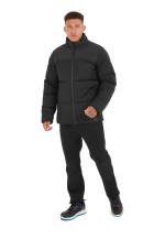 A black padded jacket featuring a warm thermal lining, suitable for a wide range of outdoor and site work applications.