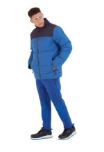 A navy blue padded jacket featuring a warm thermal lining, suitable for a wide range of outdoor and site work applications.