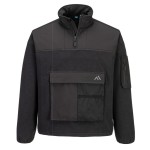 A black workwear garment featuring a full-length zip front, suitable for a wide range of outdoor and site work applications.
