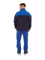 A navy blue workwear garment featuring a full-length zip front, suitable for a wide range of outdoor and site work applications.
