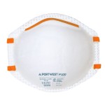An FFP1-rated disposable dust mask with a pleated body and an elasticated head strap, providing basic nuisance dust protection.