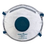 An FFP2-rated disposable dust mask with a moulded face piece and nose wire, offering protection against medium-level dust and particulates.
